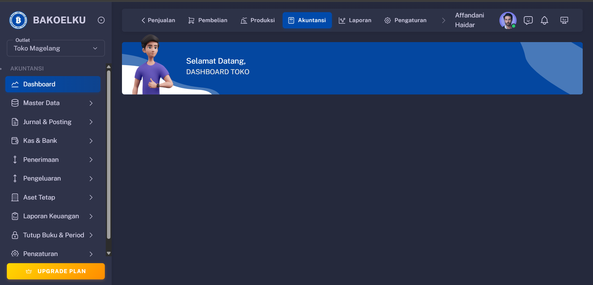 Aplikasi Akuntansi Dashboard